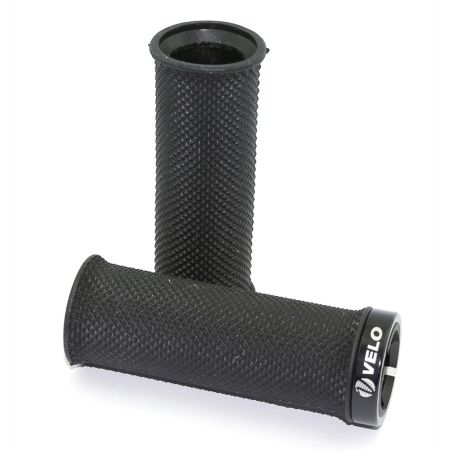 Par puños bici VELO MTB para Grip Shift. Textura diamante. Negros - motoscamaralweb.com