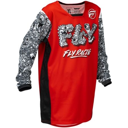 Camiseta infantil FLY RACING Kinetic Mutant - rojo/negro/blanco - motoscamaralweb.com