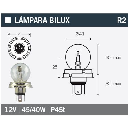 Lámpara V PARTS 12V 45 / 40W - motoscamaralweb.com