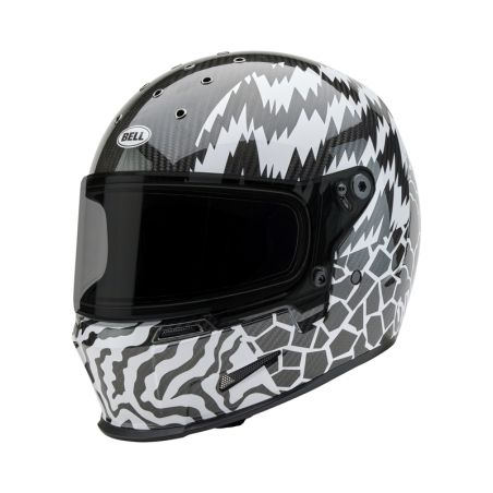 Casco BELL Eliminator Carbon - Deathspray Gloss Black/White/Black - motoscamaralweb.com