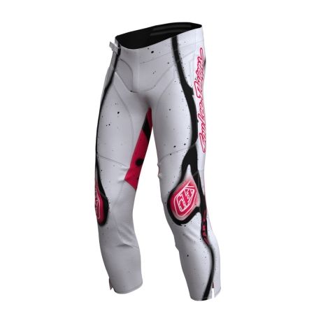 Pantalón infantil TROY LEE DESIGNS GP Pro Membrane - Blanco/Rojo neón - motoscamaralweb.com