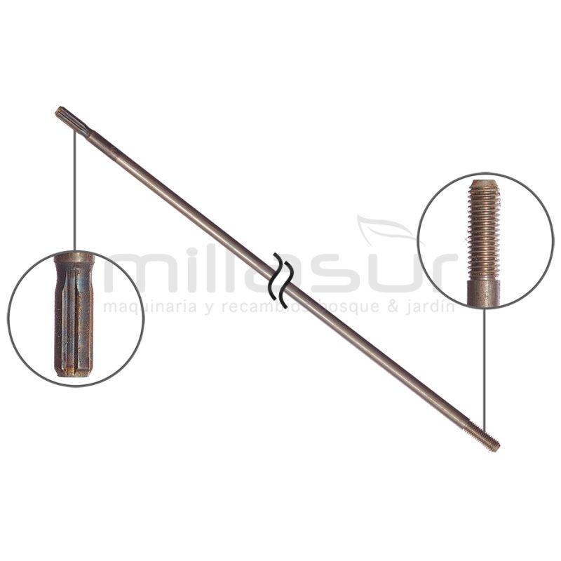 EJE TRANSMISION HUSQV. 240R. 245R 4 estrias / rosca 10mm - motoscamaralweb.com