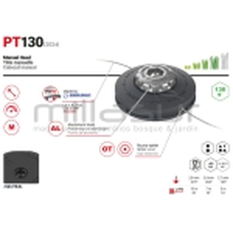 CABEZAL MANUAL PROFESIONAL PT130 - SIN ADAPTADOR - motoscamaralweb.com