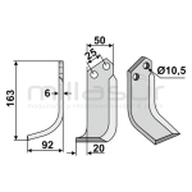 CUCHILLA MOTOAZADA BERTOLINI - FERRARI 163X92 IZQ - motoscamaralweb.com