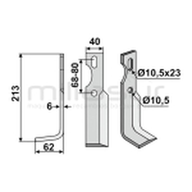 CUCHILLA MOTOAZADA UNIVERSAL 213X62 IZQ - motoscamaralweb.com
