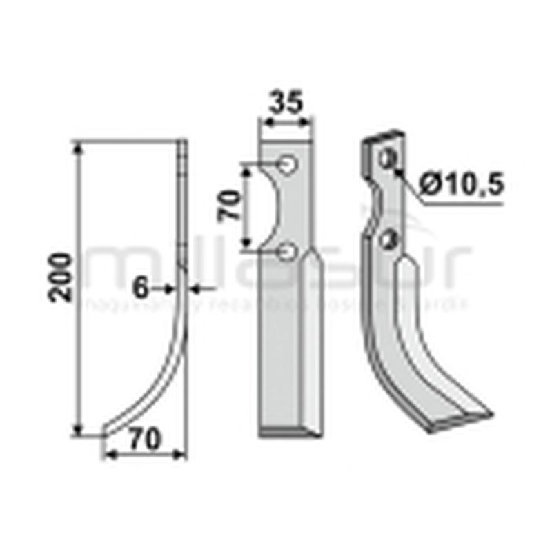 CUCHILLA MOTOAZADA S.E.P. 200x70 DRCH - MC500 - motoscamaralweb.com