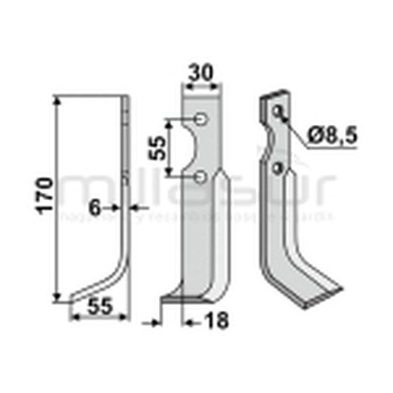 CUCHILLA MOTOAZADA 170x55 DRCH - BCS - motoscamaralweb.com