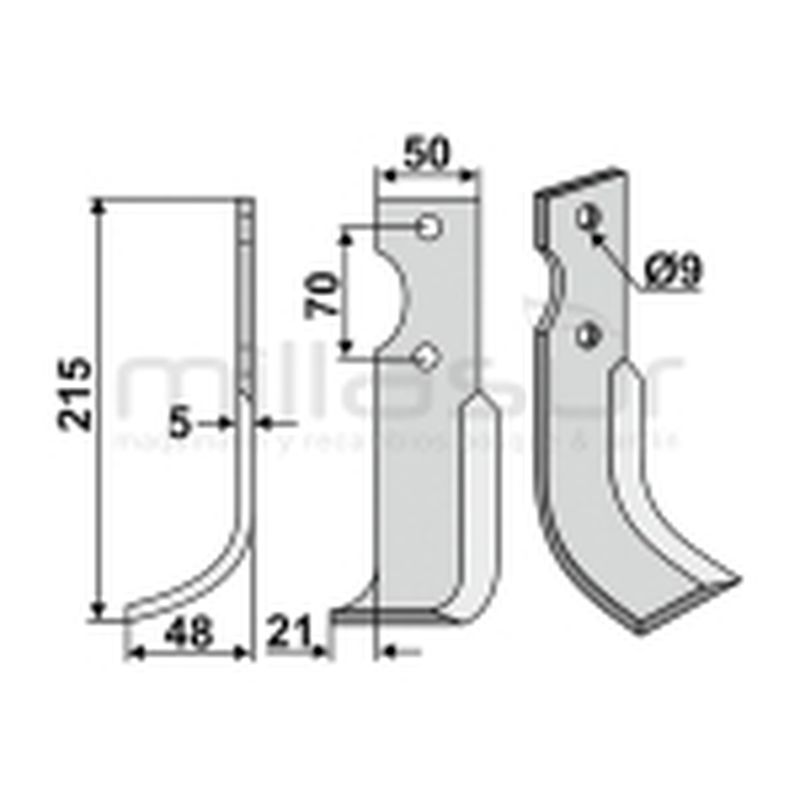 CUCHILLA MOTOAZADA AGRIA 215X48X5 DERCH - motoscamaralweb.com