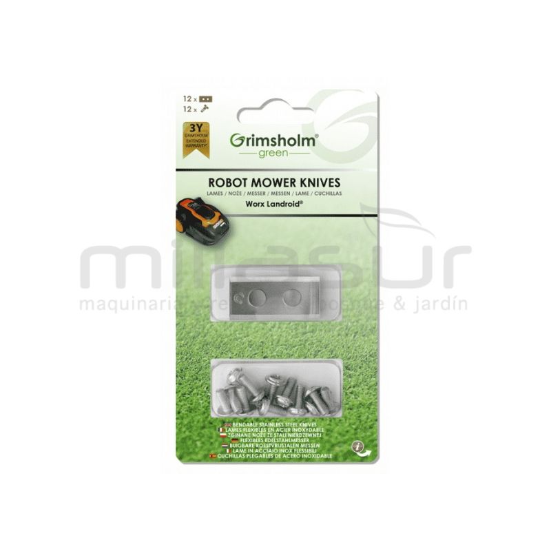 JUEGO 12 CUCHILLAS Y TORNILLOS ROBOT CORTACÉSPED ADAPTABLE A WORX LANDROID ... - motoscamaralweb.com