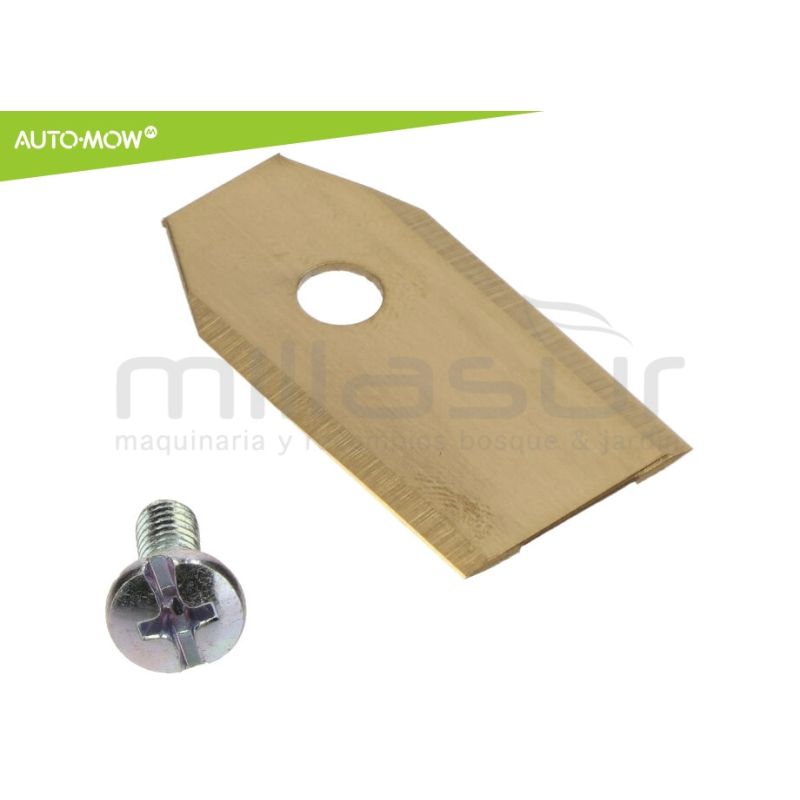 JUEGO 9 CUCHILLAS EXTREMA DURACION 0.75mm C/ TORNILLOS ROBOT CORTAC. HUSQVARNA - motoscamaralweb.com