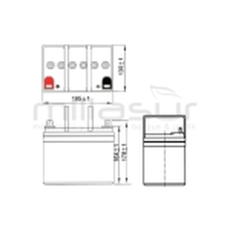 BATERIA CICLICA GEL FPG12-31 12V 31 Ah.( 195 x 130 x 178 ) - motoscamaralweb.com