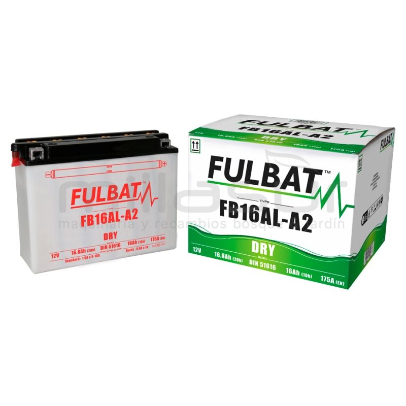BATERIA MOTO FB16AL-A2 12V ACIDO 16Ah (207 x 71 x 164) +DER. - motoscamaralweb.com