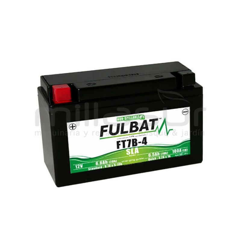 BATERIA MOTO FT7B-4 12V SLA 6.5Ah (150 x 65 x 93 ) -DER. - motoscamaralweb.com