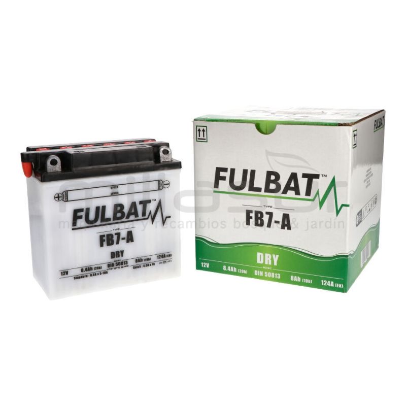 BATERIA MOTO FB7-A 12V ACIDO 8 Ah (135 x 75 x 133) -DER. (RESP. IZQ) - motoscamaralweb.com