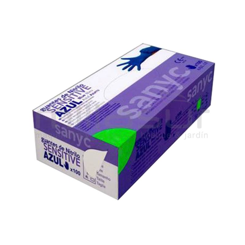 CAJA DE 100 GUANTES NITRILO SENSITIVE AZUL - TALLA XL - motoscamaralweb.com