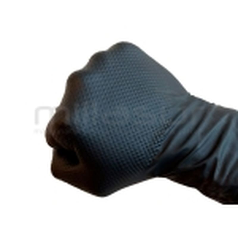 CAJA DE 50 GUANTES TALLER NITRILO DIAMANTADO NEGRO - TACTO RUGOSO - TALLA L - motoscamaralweb.com