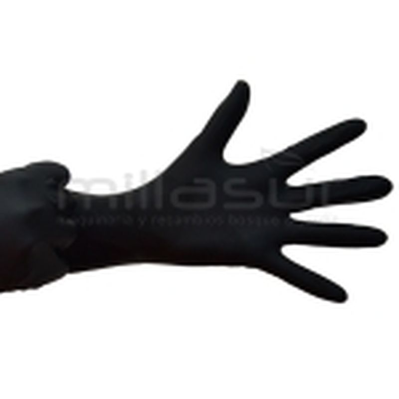 CAJA DE 100 GUANTES TALLER NITRILO NEGRO - TALLA M - motoscamaralweb.com