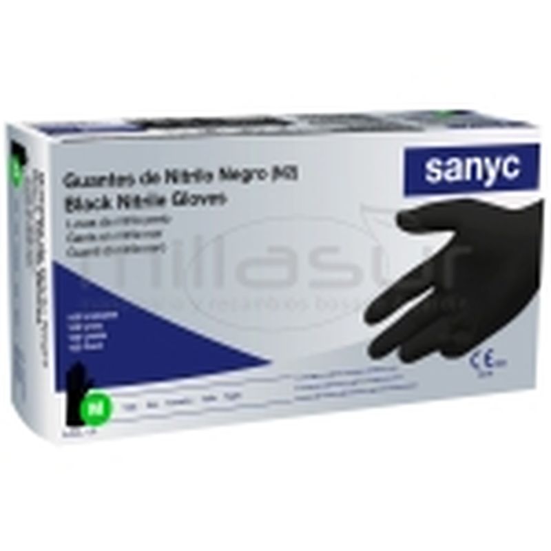 CAJA DE 100 GUANTES TALLER NITRILO NEGRO - TALLA M - motoscamaralweb.com