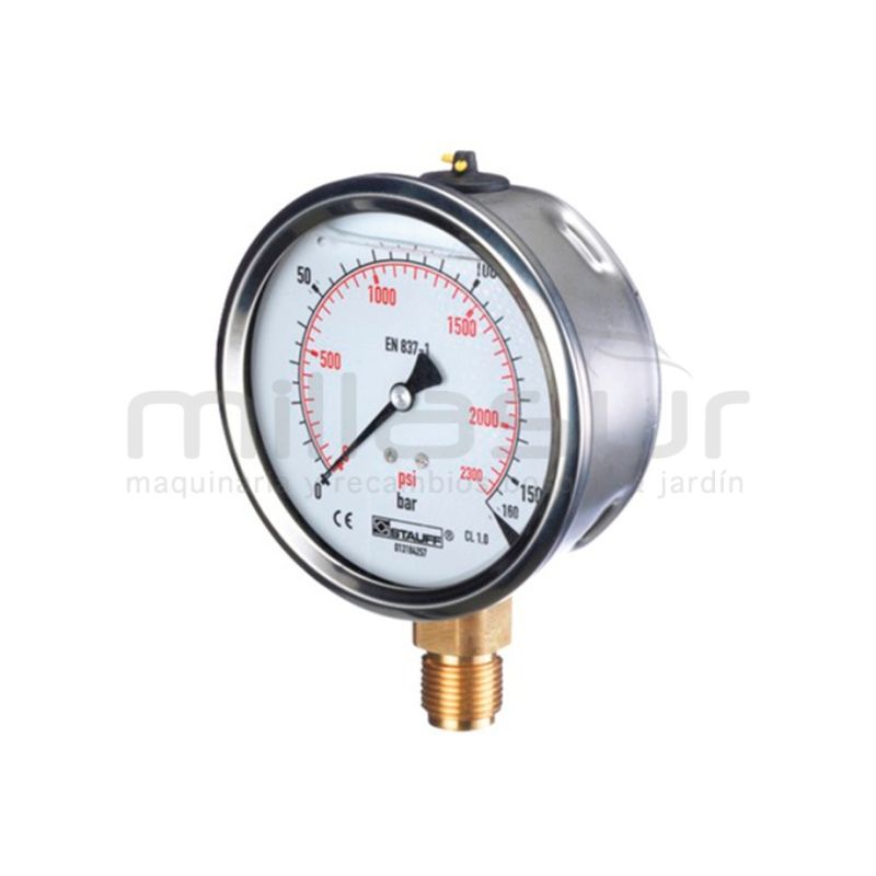 MANOMETRO GLICERINA 100BAR DE PANEL Ø63MM ROSCADO 1/4 - motoscamaralweb.com
