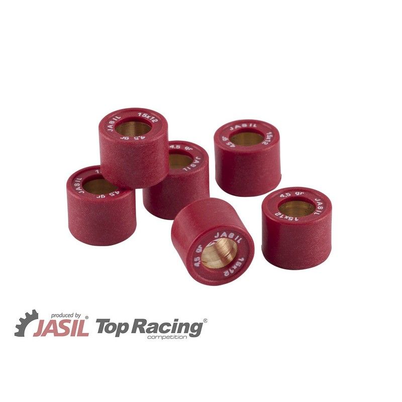 Rodillos de variador JASIL 15x12mm 4.5gr - 6 piezas- motoscamaralweb.c