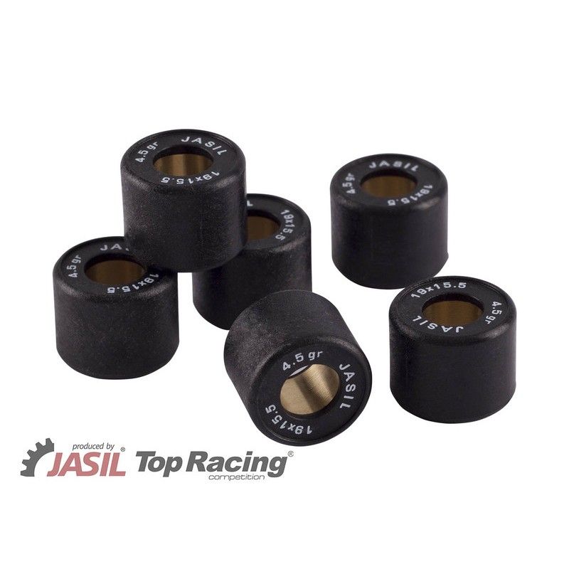 Rodillos de variador JASIL 19x15.5mm 4.5gr - 6 piezas- motoscamaralweb