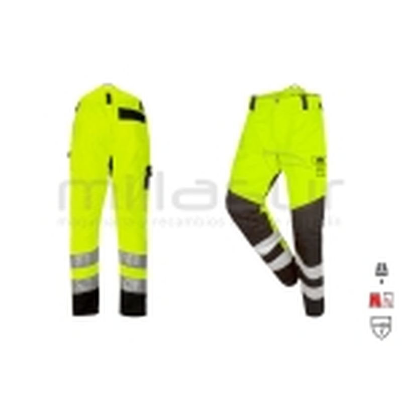PANTALON ANTICORTE CLASE 1 ALTA VISIBILIDAD (2) AMARILLO - TALLA XL - motoscamaralweb.com