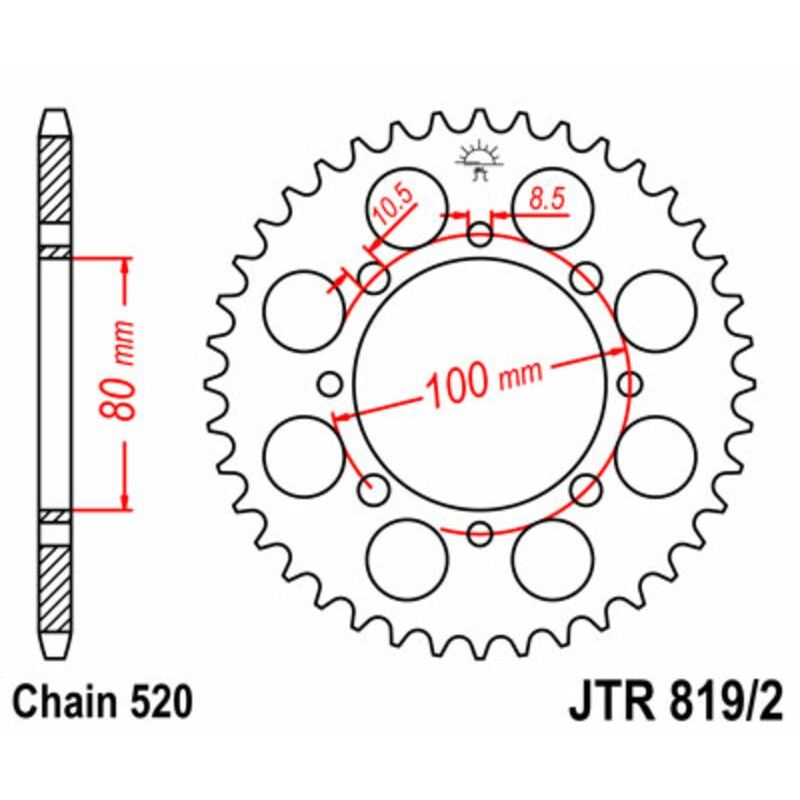 Corona JT 819/2 de acero con 41 dientes - motoscamaralweb.com
