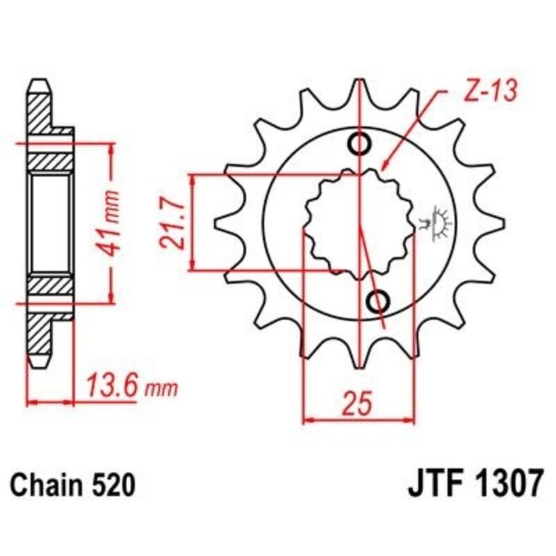 Piñón con goma anti-ruido JT SPROCKETS acero 1307 - 520 - motoscamaralweb.com