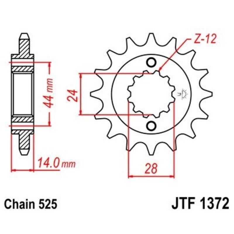 Piñón con goma anti-ruido JT SPROCKETS acero 1372 - 525 - motoscamaralweb.com