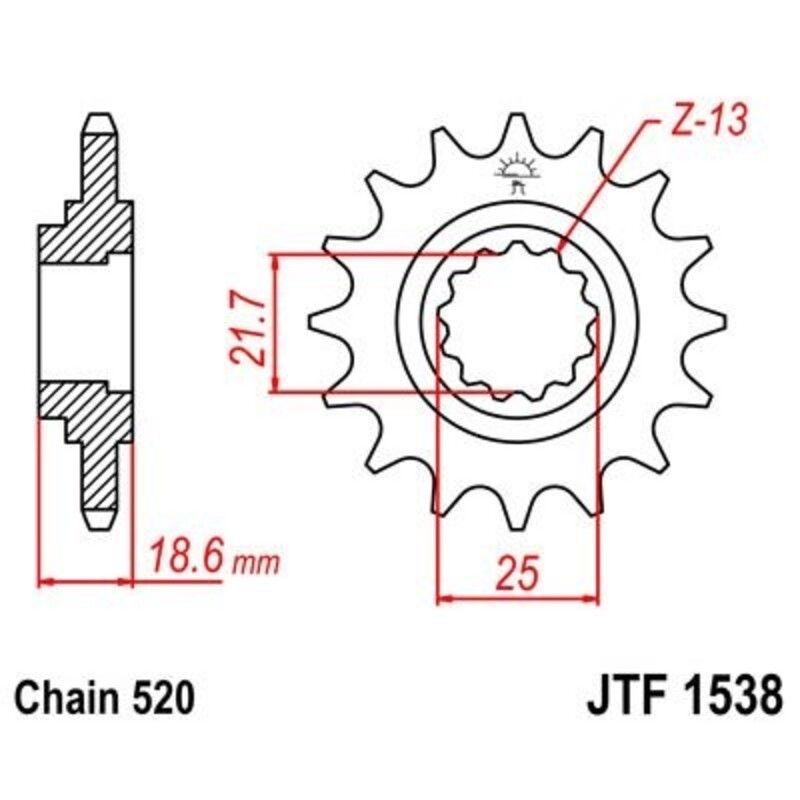 Piñón con goma anti-ruido JT SPROCKETS acero 1538 - 520 - motoscamaralweb.com