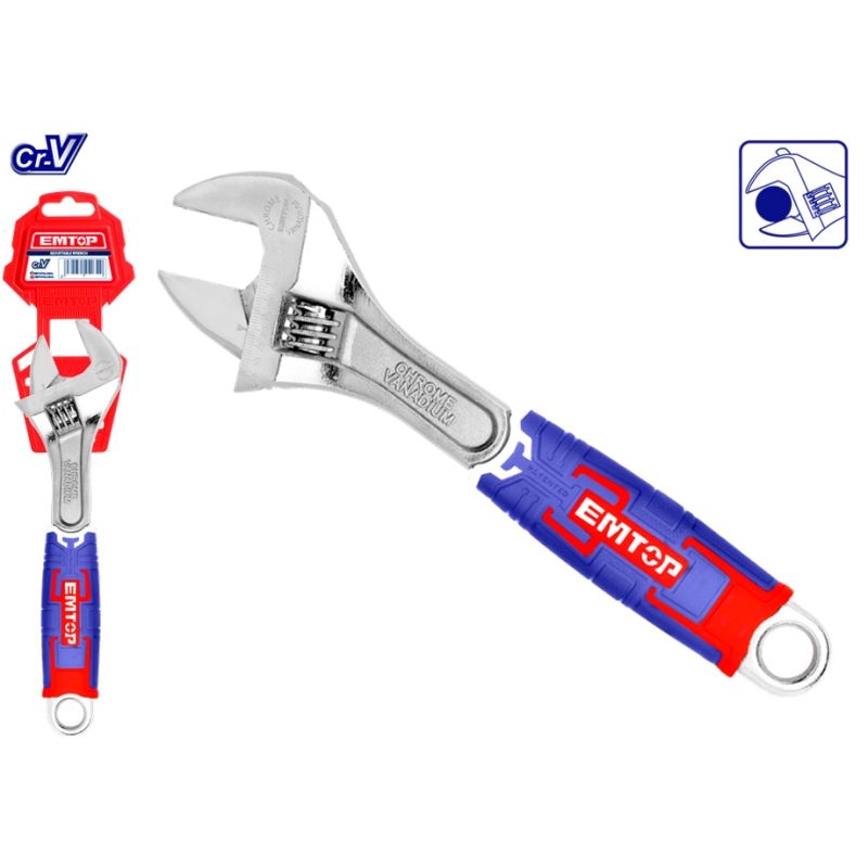 LLAVE INGLESA CrV 10 250mm EMTOP - motoscamaralweb.com