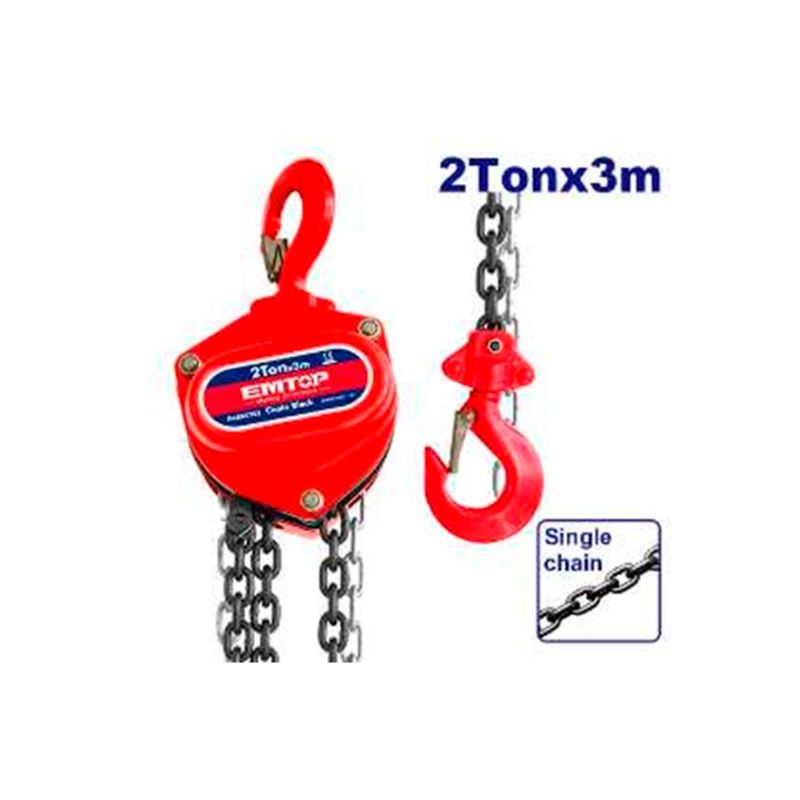 POLIPASTO DE CADENA 2TON 3M EMTOP - motoscamaralweb.com