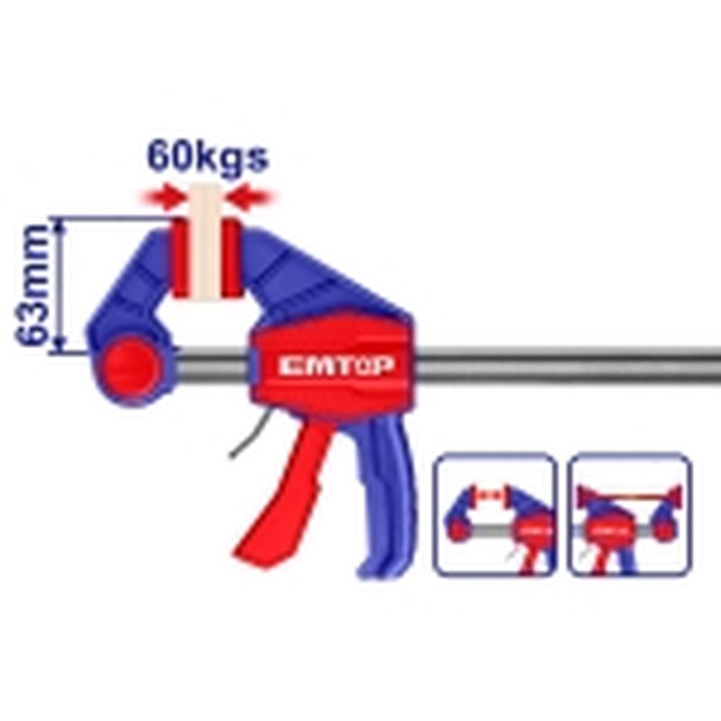 SARGENTO RAPIDO DE APRIETE 63x450 MM 60 KGS EMTOP - motoscamaralweb.com