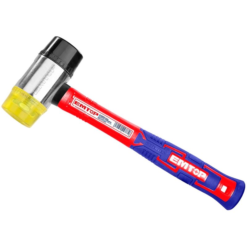 MARTILLO GOMA PLASTICO 40mm EMTOP (MANGO FIBRA VIDRIO) - motoscamaralweb.com