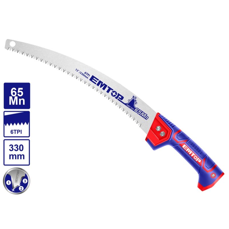 SERRUCHO PODA 13 330mm EMTOP (TRIPLE DENTADO) - motoscamaralweb.com