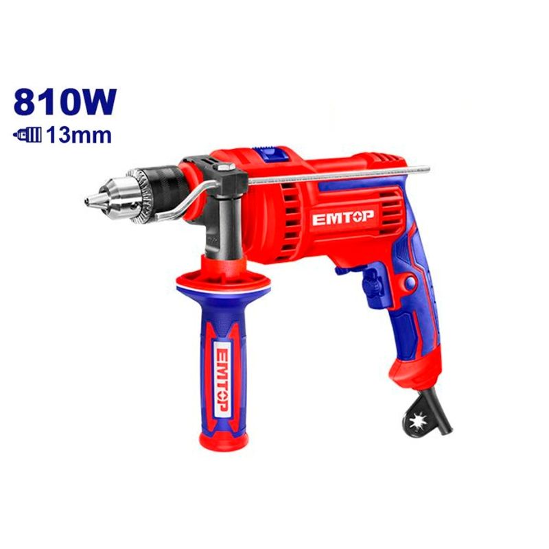 TALADRO PERCUTOR 810W EMTOP (MAX 13MM - VELOCIDAD REGULABLE) - motoscamaralweb.com