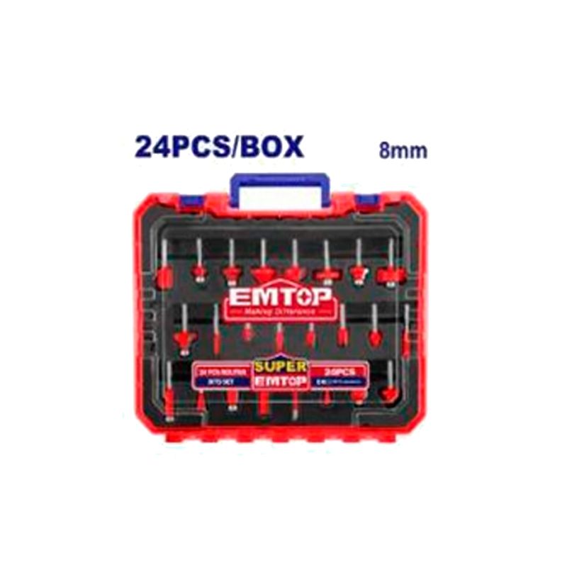 JUEGO 24 BROCAS FRESADO 8MM EMTOP - motoscamaralweb.com