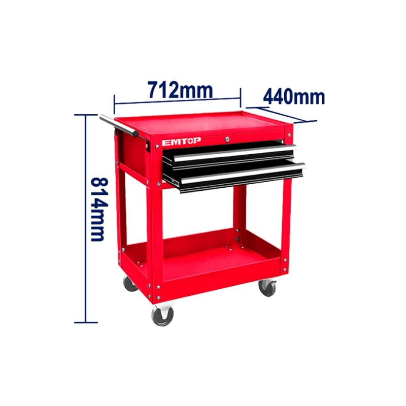 CARRO PORTAHERRAMIENTA EMTOP 2 CAJONES 712X440X694MM - motoscamaralweb.com