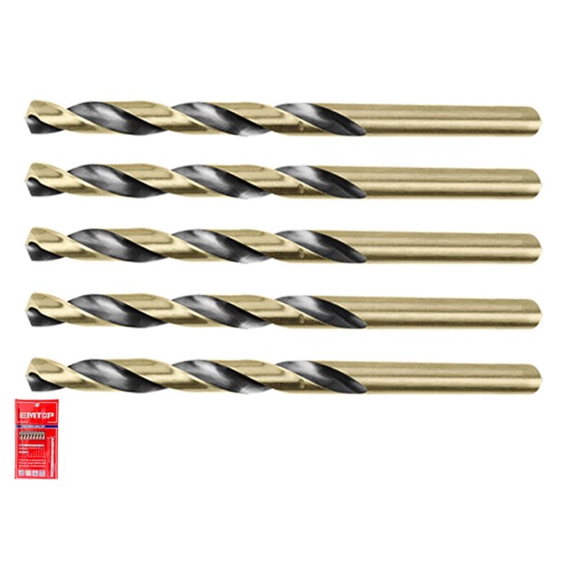 BOLSA 5 BROCAS TALADRO HSS EMTOP (10MM - 133MM) - motoscamaralweb.com