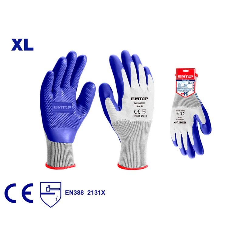 PAR DE GUANTES LATEX RUGOSO - TALLA XL ÚNICA (BOLSA 1 PAR) - motoscamaralweb.com