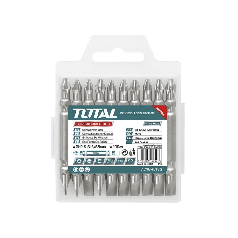 BLISTER 10 PCS PUNTERAS DOBLES DESTORNILLADOR PH2 - SL6 MAGNETICAS - motoscamaralweb.com