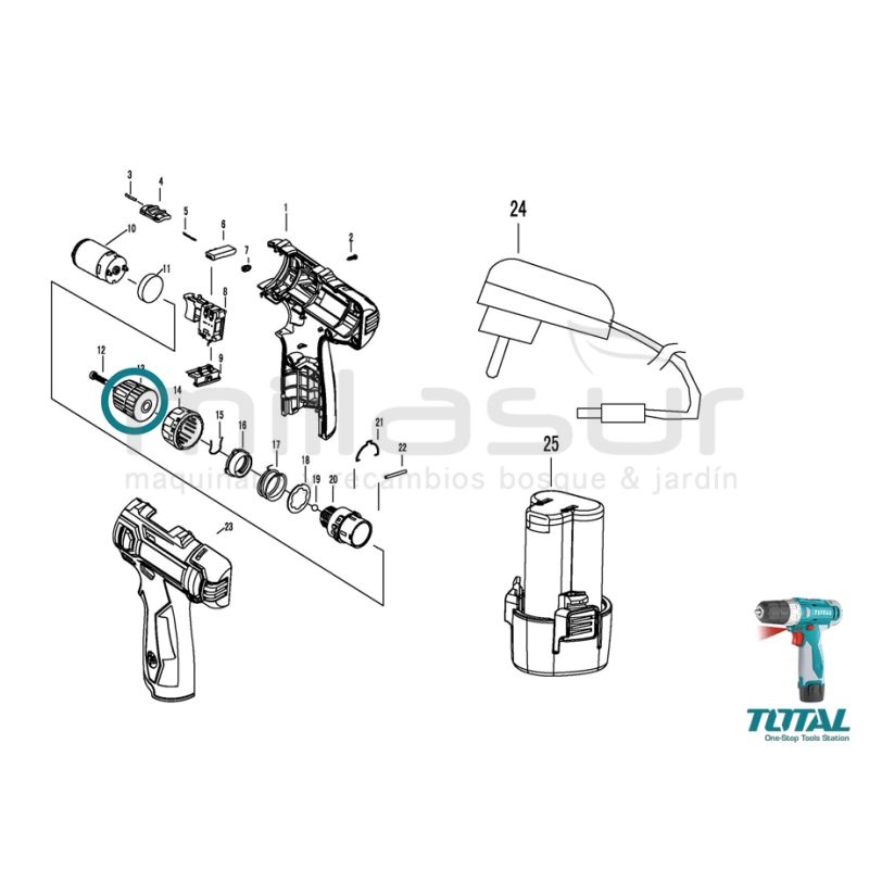 CABEZAL BROCAS TALADRO TDLI228120 - motoscamaralweb.com