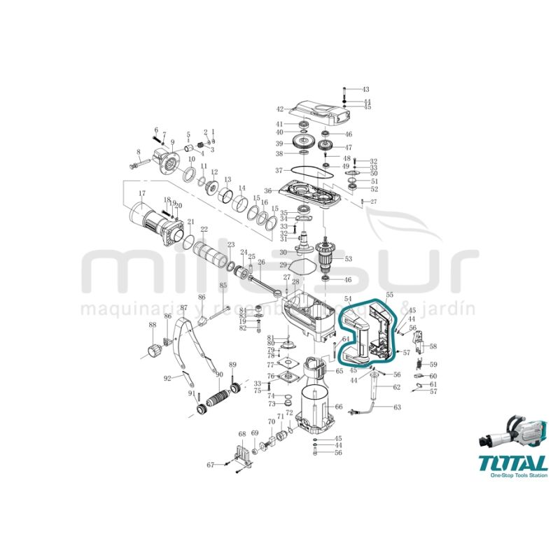 CARCASA ASA TRASERA COMPLETA TH215456 (54+55) - motoscamaralweb.com