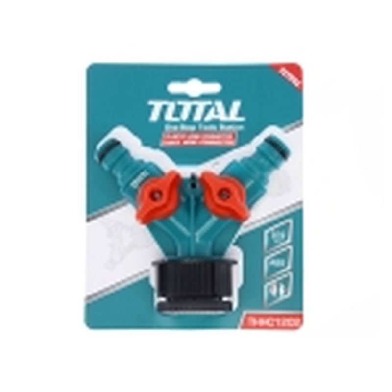 CONECTOR GRIFO 1 CON DOBLE SALIDA MANGUERA 3/4 TOTAL - motoscamaralweb.com