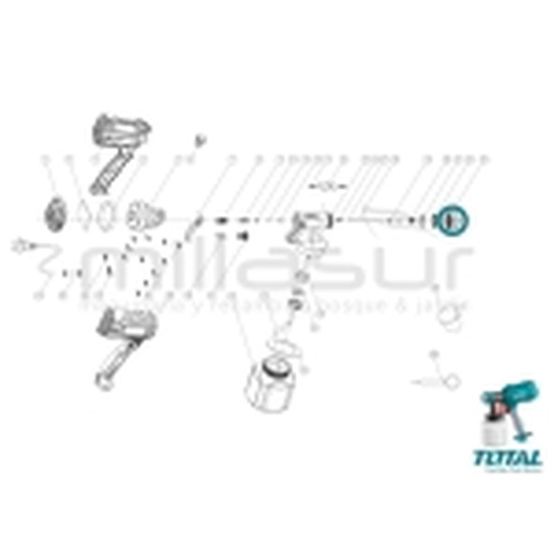 ROSCA EXTERIOR DIFUSOR PISTOLA PINTURA TT3506 - motoscamaralweb.com