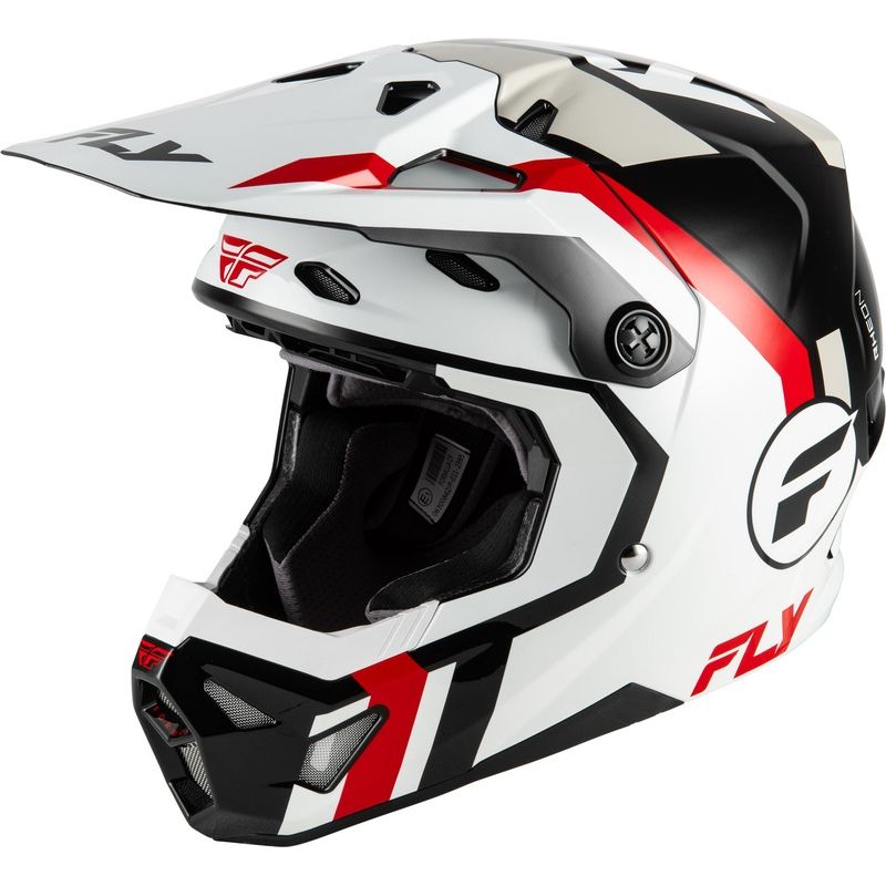 Casco FLY RACING Formula CP Seal - blanco/negro/rojo - motoscamaralweb.com
