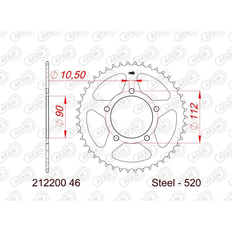 Corona AFAM acero estándar 212200 - 520 - motoscamaralweb.com