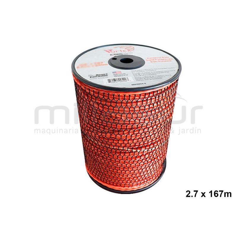 NYLON VORTEX ALU NARANJA 2.7 x 167 m. BOBINA (ANTIRUIDO-COPOLIMERO) - motoscamaralweb.com