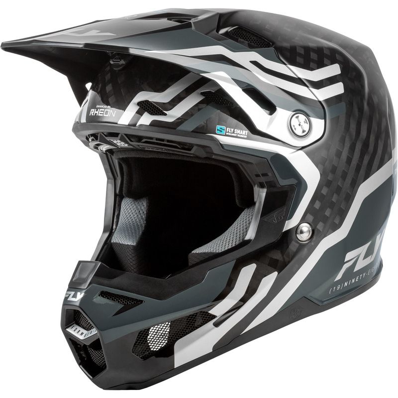Casco FLY RACING Formula S Carbon Byte - Black Carbon/gris/plata - motoscamaralweb.com