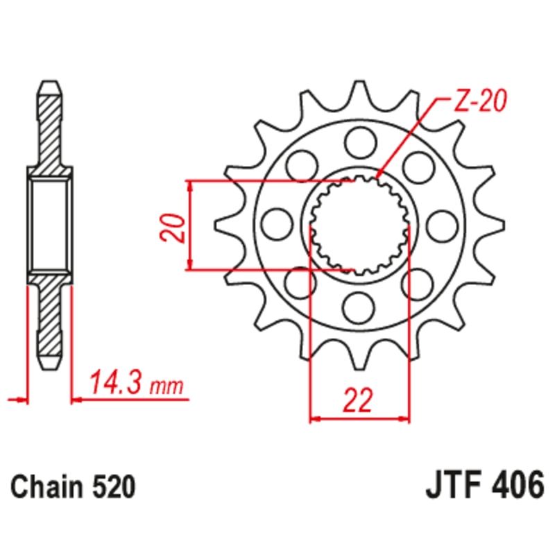 Piñón con goma anti-ruido JT SPROCKETS acero 406 - 520 - motoscamaralweb.com